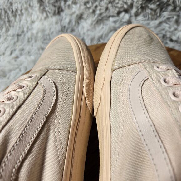 Vans Old Skool Womens 9.5 Mens 8 Pink Blush Canvas Monochrome Skateboard Shoe - Picture 11 of 14